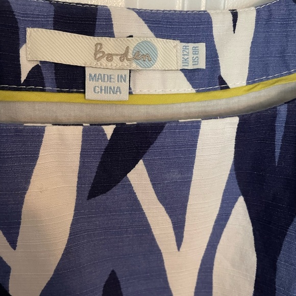 Boden Blue Patterned Cotton Dress size 8 EUC - Picture 2 of 5